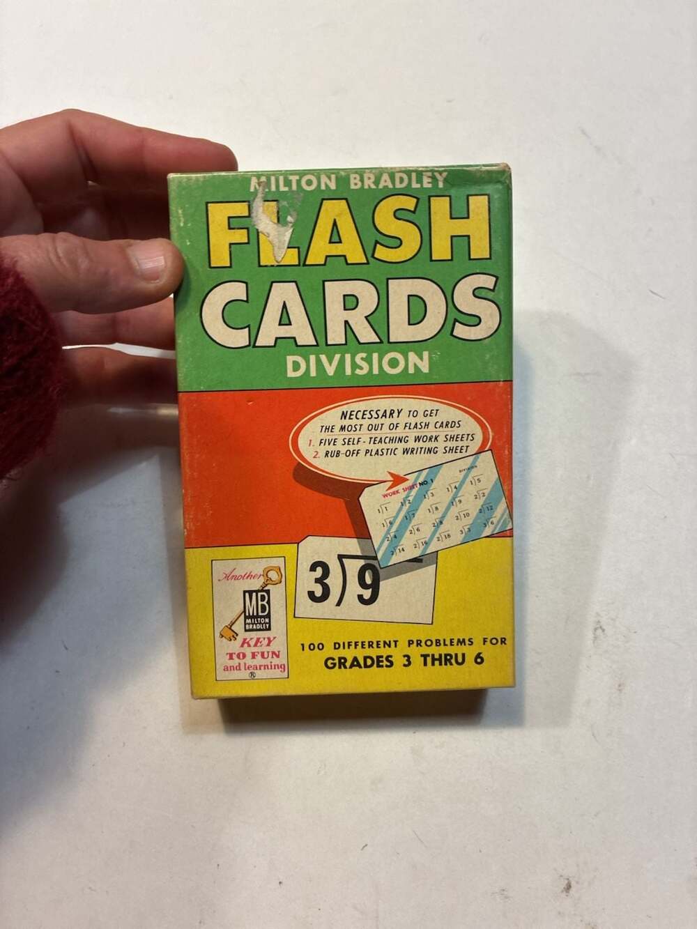 Vintage Milton Bradley Division Flash Cards 4455 for Grades 3-6